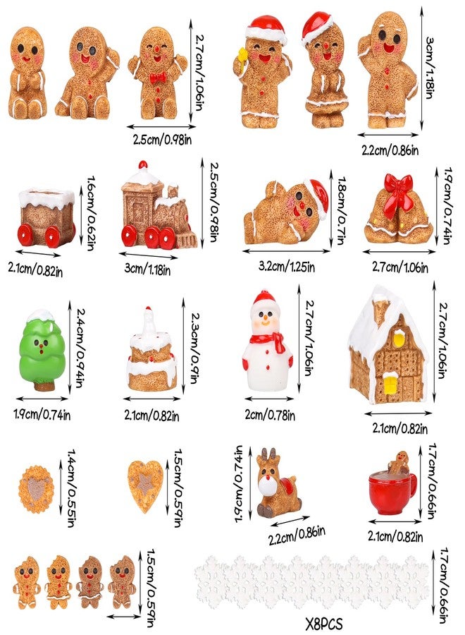 STEFORD 30 Pcs Gingerbread Man Figurines, Christmas Resin Ornaments Tiny Xmas Fairy Garden Ornament for Seasonal Holiday Doll House Snow Globes Home Decorations - Image 2